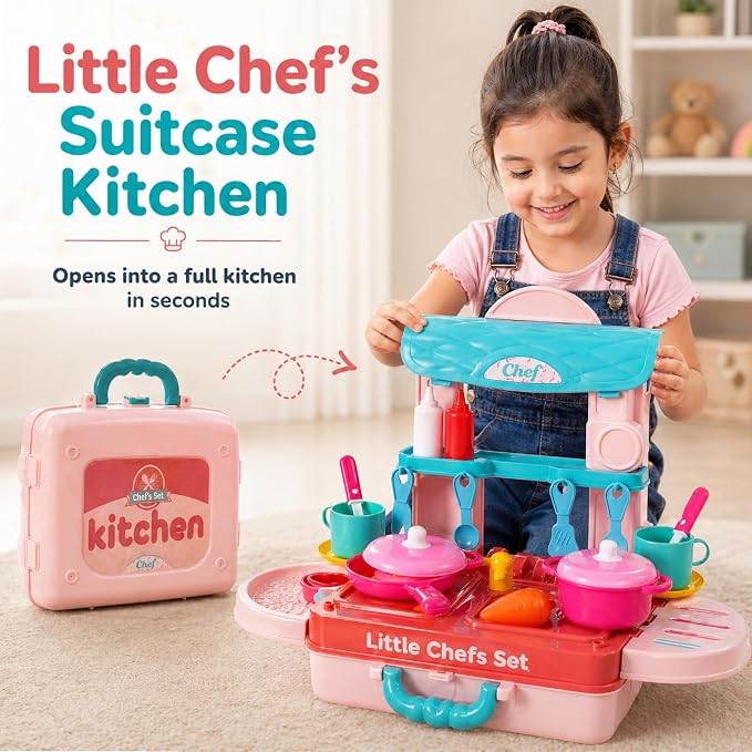 3 in 1 Portable Kitchen Toy Set