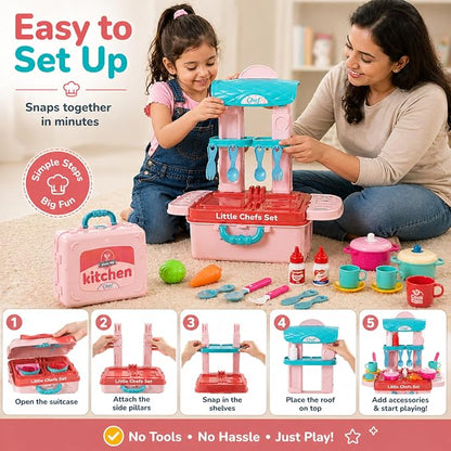 3 in 1 Portable Kitchen Toy Set