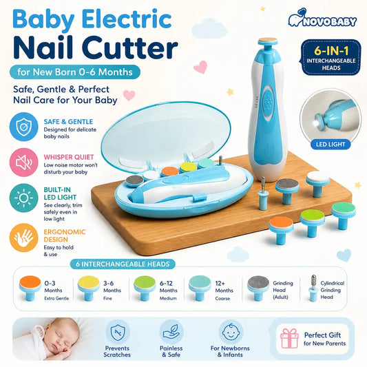Baby Electric Nail Cutter New Born 0-6 Months with LED Light | Infant Nail File